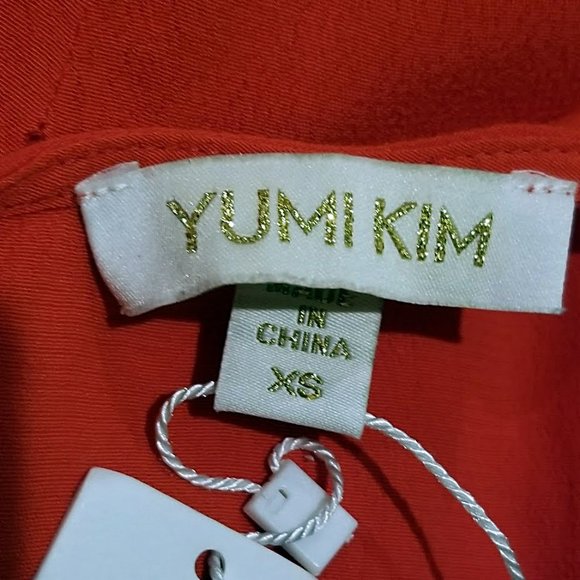 Yumi Kim Red Trapeze Swing Dress XS Womens Tie Front Cut Out Mini NEW $178 - Picture 2 of 14